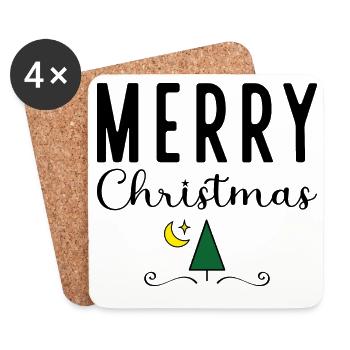 Tolles Shirt zu Weihnachten - Untersetzer (4er-Set) - Weiß - Vorne