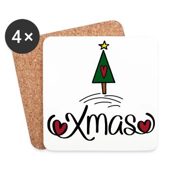 Christmas - Untersetzer (4er-Set) - Weiß - Vorne