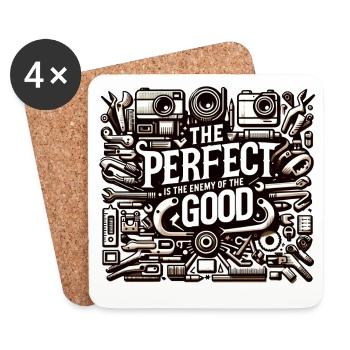 The perfect is the enemy of the good - Coasters (set of 4) - white - Front