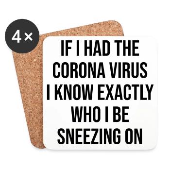 Coronavirus - Untersetzer (4er-Set) - Weiß - Vorne