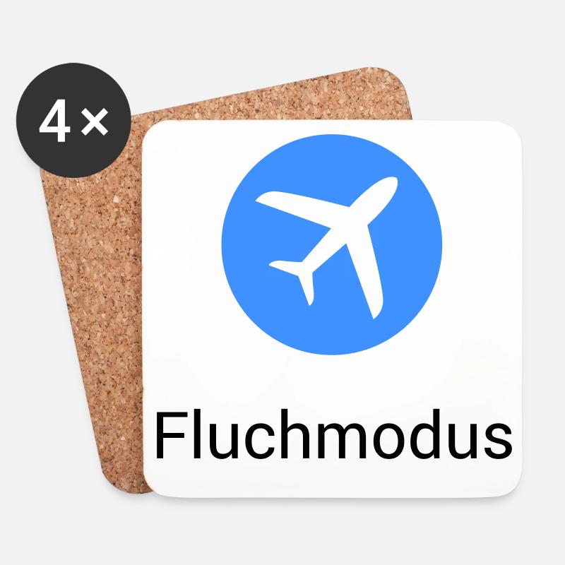 Flugmodus Fluchen Flugzeug Symbol Bürohumor lustig - Untersetzer (4er-Set) - Weiß