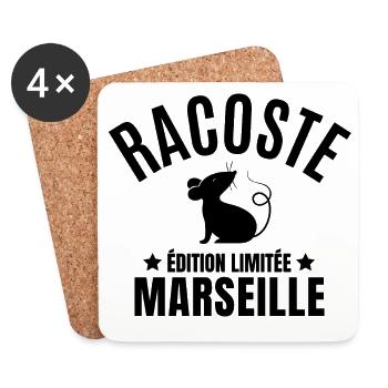 Marseille, Marseille Humor, Marseillais - Untersetzer (4er-Set) - Weiß - Vorne