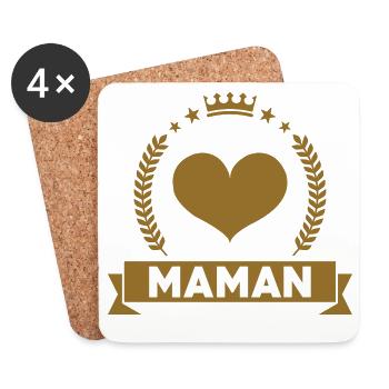 Maman d'Amour - Mother's Day - Coasters (set of 4) - white - Front