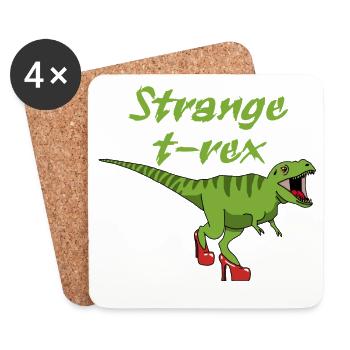 Seltsamer Tyrannosaurus Rex - Untersetzer (4er-Set) - Weiß - Vorne