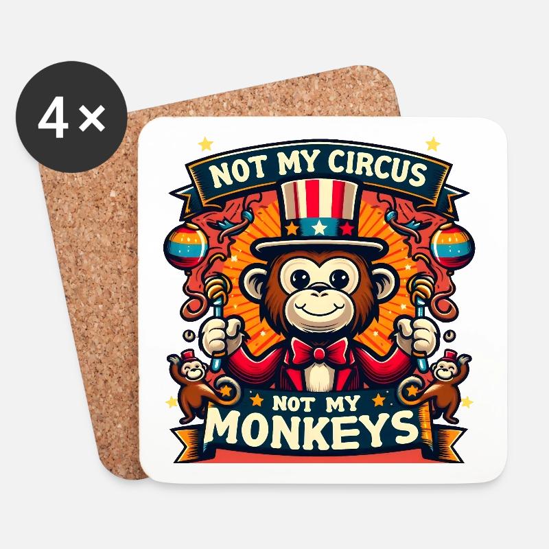 Not my circus not my monkeys - Untersetzer (4er-Set) - Weiß