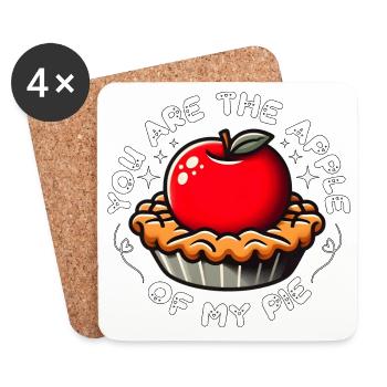 DU BIST DER APFEL VON MEINEM KUCHEN - Untersetzer (4er-Set) - Weiß - Vorne