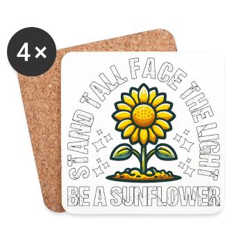 STAND TALL FACE THE LIGHT BE A SUNFLOWER - Coasters (set of 4) - white - Front