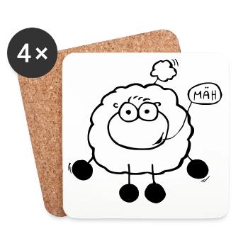 Racing sheep - Coasters (set of 4) - white - Front