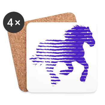 CHEVAL. POULE. COQ. ANIMAL. OISEAU. LICORNE. CONTE - Dessous de verre (lot de 4) - blanc - Devant