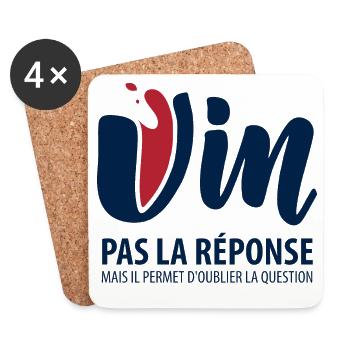Wine, not the answer - Coasters (set of 4) - white - Front