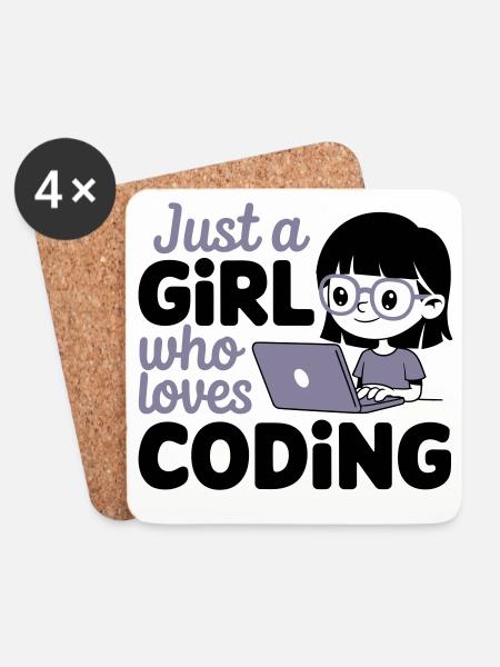 Just a Girl Who Loves Coding - Coasters (set of 4) - white