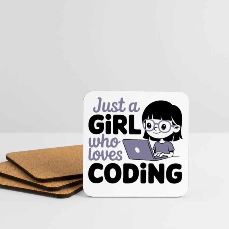 Nur ein Mädchen, das das Programmieren liebt Untersetzer (4er-Set)
