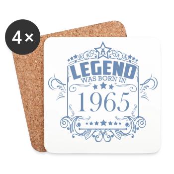 Légende de l’anniversaire vintage 1965 - Dessous de verre (lot de 4) - blanc - Devant