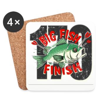 darts big fish Finish Checkout - Coasters (set of 4) - white - Front