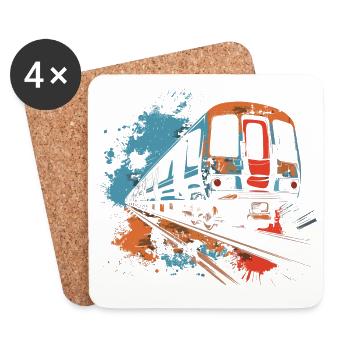 Railroad - Coasters (set of 4) - white - Front