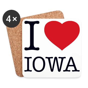 I LOVE IOWA - Coasters (set of 4) - white - Front