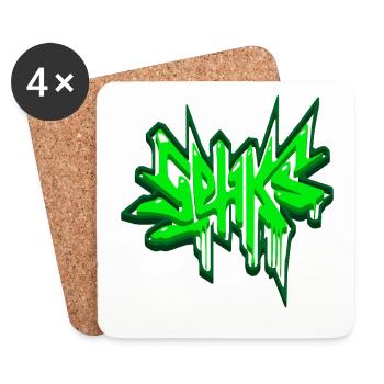 Sehks Vert 3D - Dessous de verre (lot de 4) - blanc - Devant