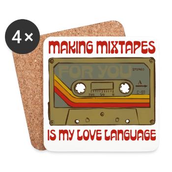 Mixtapes sind meine Liebessprache - Untersetzer (4er-Set) - Weiß - Vorne