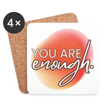 You're Enough - Coasters (set of 4) - white - Front