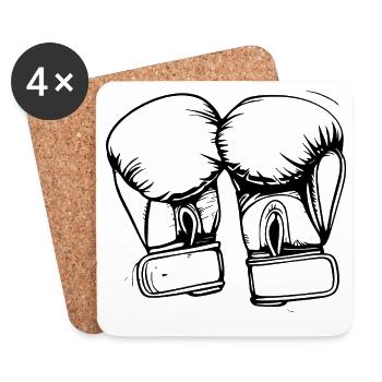 Boxhandschuhe Zeichnung - Untersetzer (4er-Set) - Weiß - Vorne