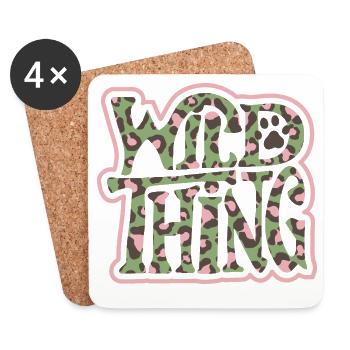 Wild Thing – Camo Print Lettering - Coasters (set of 4) - white - Front