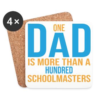 Ein Dad ist mehr als hunderte an Schulmeistern - Untersetzer (4er-Set) - Weiß - Vorne