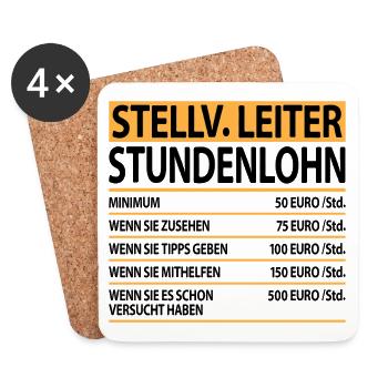 Stellvertretender Stellv Leiter Leitung Sprüche - Untersetzer (4er-Set) - Weiß - Vorne