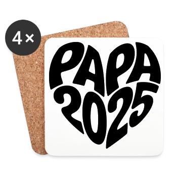 Papa 2025 - Untersetzer (4er-Set) - Weiß - Vorne