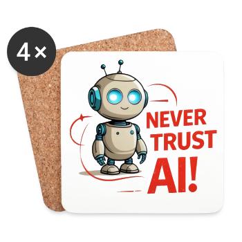 Never Trust AI - Untersetzer (4er-Set) - Weiß - Vorne