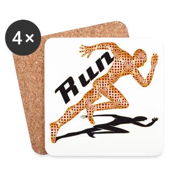 Dynamic sprint motif in an extravagant design - Coasters (set of 4) - white - Front