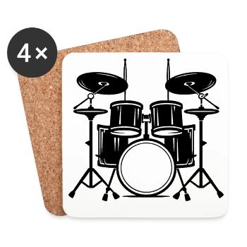 Percussion - Dessous de verre (lot de 4) - blanc - Devant
