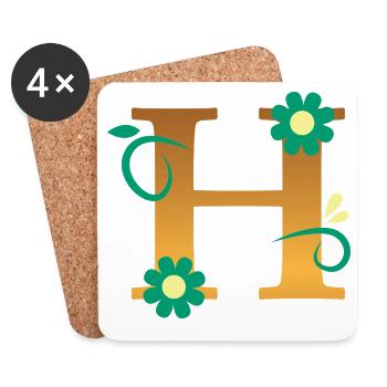 H - Untersetzer (4er-Set) - Weiß - Vorne