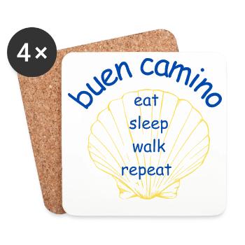 Eat Sleep walk repeat - Untersetzer (4er-Set) - Weiß - Vorne