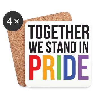 LGBTQ Pride Month - Together We Stand in Pride - Coasters (set of 4) - white - Front