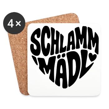 Schlamm Mädl  - Untersetzer (4er-Set) - Weiß - Vorne