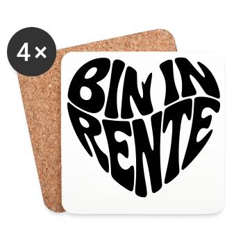Bin in Rente  - Untersetzer (4er-Set) - Weiß - Vorne