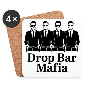 Drop Bar Mafia – Retro Radfahren - Untersetzer (4er-Set) - Weiß - Vorne