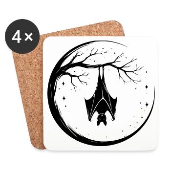 Bat - Coasters (set of 4) - white - Front