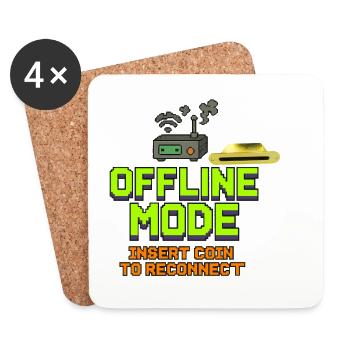 Retro-Gaming Offline-Modedesign - Untersetzer (4er-Set) - Weiß - Vorne