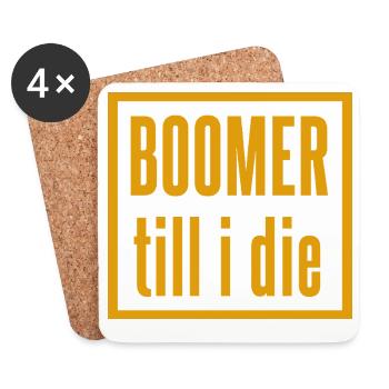 Vintage Boomer Slogan Design - Coasters (set of 4) - white - Front