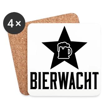 Bierkrug Linienkunst - Untersetzer (4er-Set) - Weiß - Vorne