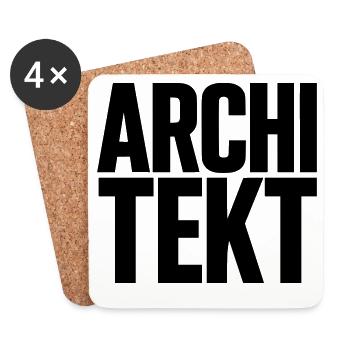 Architekt Schriftzug gestapelt - Untersetzer (4er-Set) - Weiß - Vorne