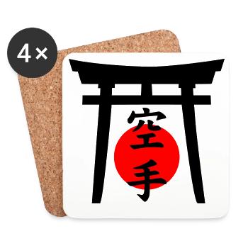 Karate Schriftzug - Untersetzer (4er-Set) - Weiß - Vorne