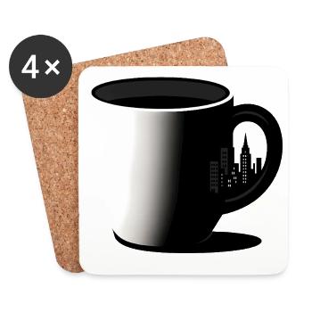 City Skyline Night Mug - Coasters (set of 4) - white - Front
