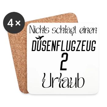 Nichts schlägt einen Düsenflugzeug 2 Urlaub - Untersetzer (4er-Set) - Weiß - Vorne