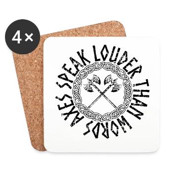 Les haches vikings parlent plus fort que les mots - Dessous de verre (lot de 4) - blanc - Devant