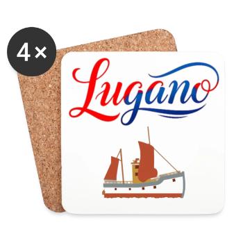 Lugano T-Shirt für Segelfans - Untersetzer (4er-Set) - Weiß - Vorne