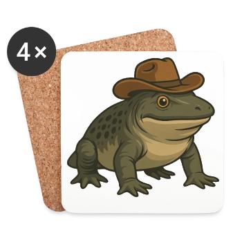 Prehistoric Amphibian Cartoon Texas Evolution - Coasters (set of 4) - white - Front