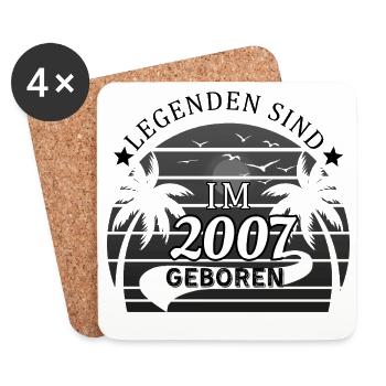 Des légendes sont nées en 2007 - Anniversaire - Dessous de verre (lot de 4) - blanc - Devant
