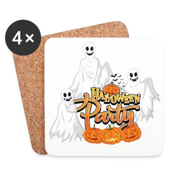Fête d’Halloween - Fantômes et citrouilles - Dessous de verre (lot de 4) - blanc - Devant